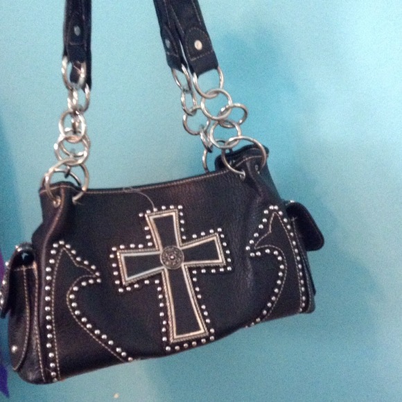 Black leather purse