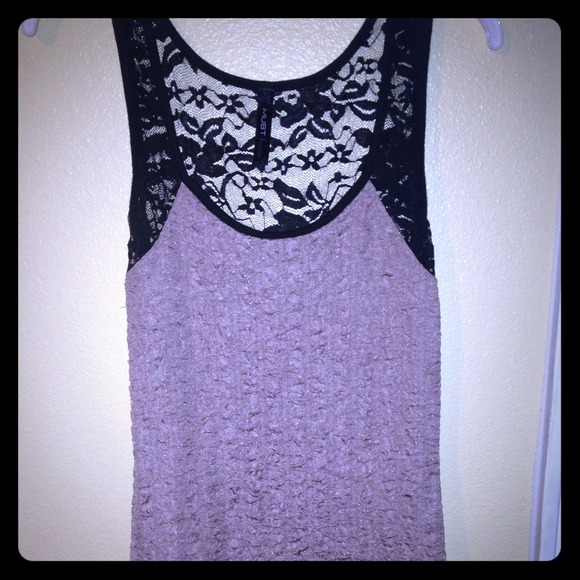 Crinkle tight pink dress w/ lace top