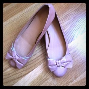 Jcrew collection Cece bow flat patent nude, sz 8.5