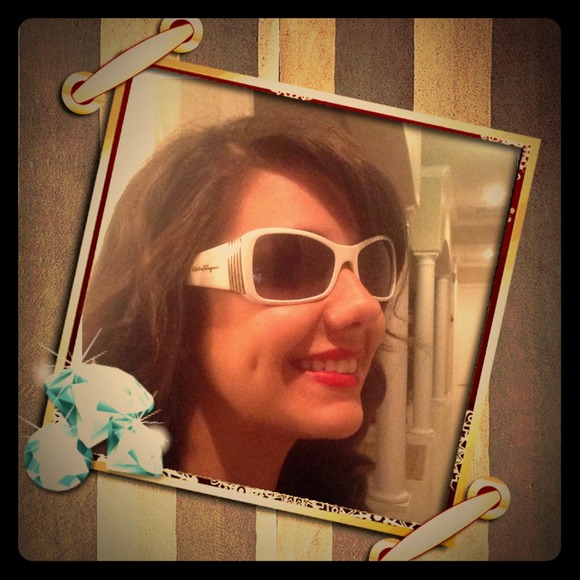 Salvatore Ferragamo white sun glasses 😎