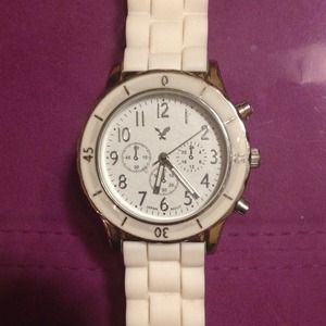 AEO white rubber watch