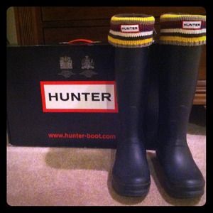 Original tall Hunter boots w/ knit welly sock