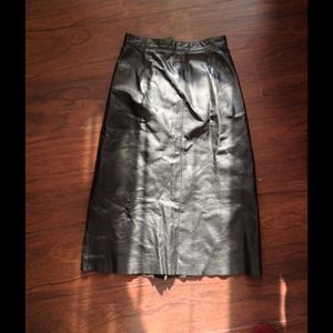 Black leather skirt