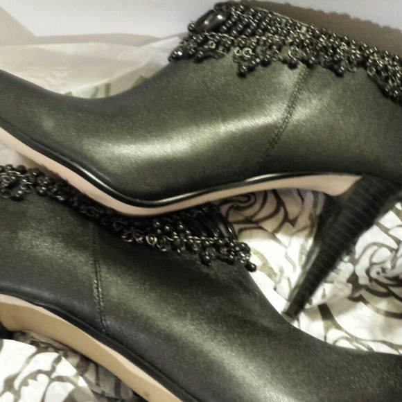 Black booties with jewel detail worn twice!