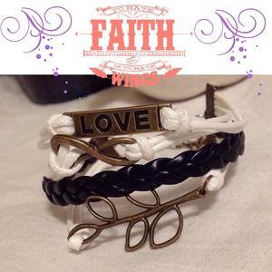 ❌BUNDLED❌ Olive, love & Infinity vegan bracelet