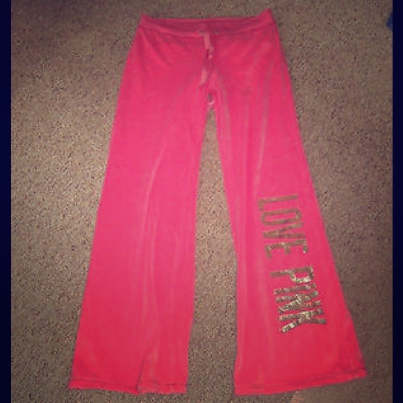 Hot pink velour Victoria secret pants! - Picture 1 of 4