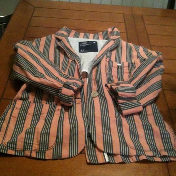 Peach/blue/white stripe jacket bundle for Sarah!