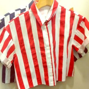 Crop Top Vertical Stripe