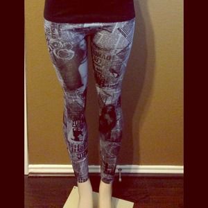 News paper printed tights