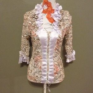 Beautiful lace and ruffle blouse.