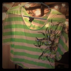 Rue 21 neon green crop top