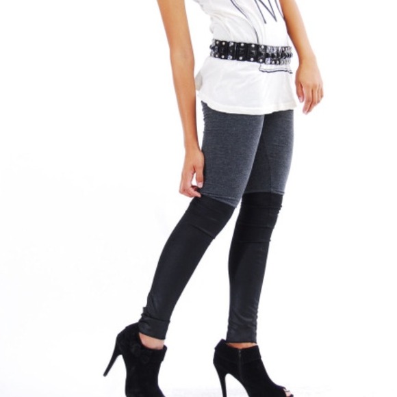 LEATHER PANEL LEGGING size M/L - Picture 2 of 4