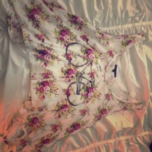 Floral Print Tank with Bicycle