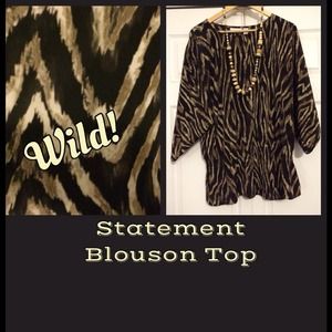CHICO'S animal print top. Size 3(XL)