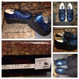 SOLD ❗️Demonia Creepers in Blue Glitter