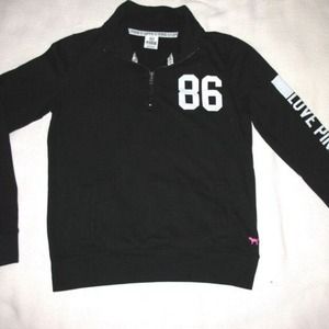 Black half zip Victoria's Secret pull over sweater