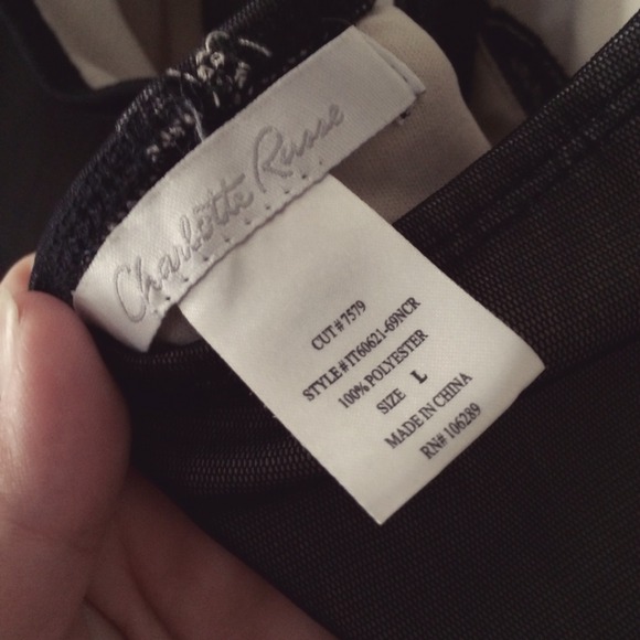 Rocker Chic Black Lace Dress w/ Nude Underlay - Picture 3 of 4