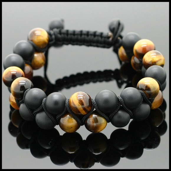 David Yurman style Onyx/Tigers Eye Bracelet