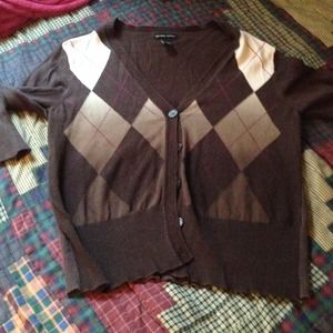 Argyle Button Up Sweater Size 16