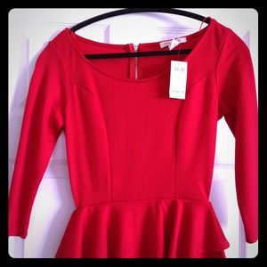 Red Peplum Top