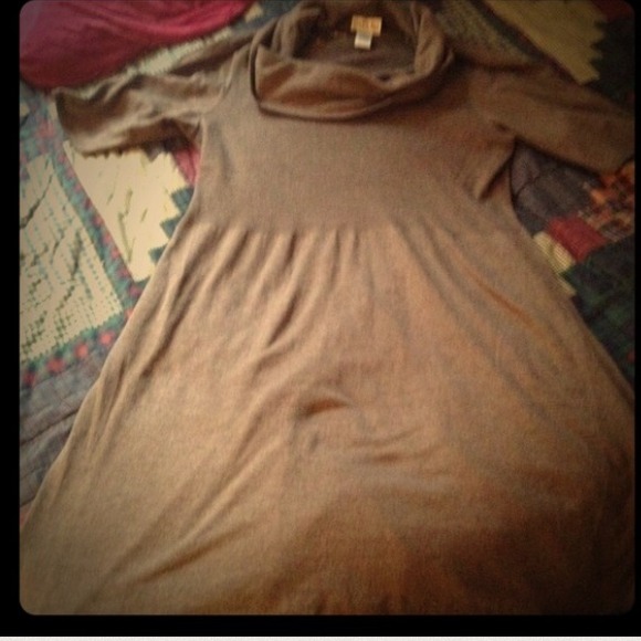 1X Plus Size Brown Sweater Dress