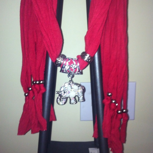 Elephant charm scarf