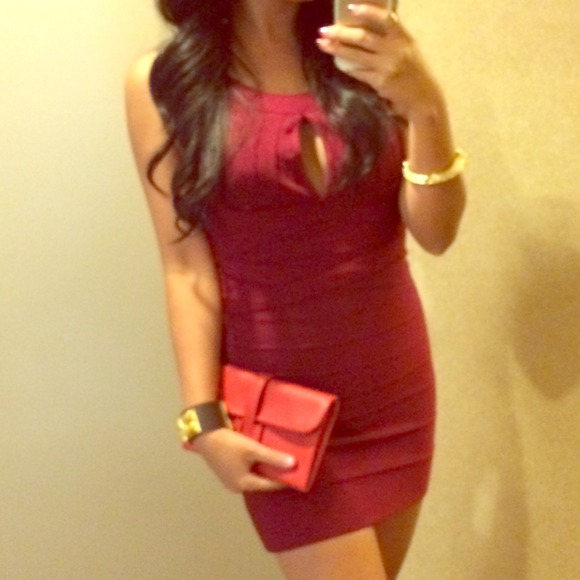Herve Leger keyhole dress