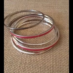 Pink and silver bangle set SOLD