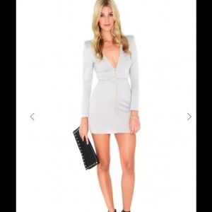 Sexy gray zipper dress