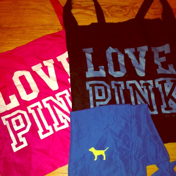 victoria secret love pink bags.