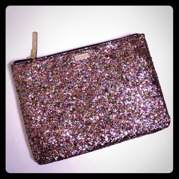 Kate Spade Glitter Clutch Large Pouch Nwt Poshmark