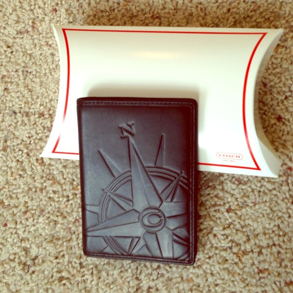 Coach passport holder in burnished leather!