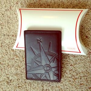 Coach passport holder in burnished leather!