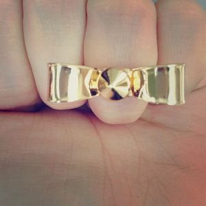 Gold Spiked Bow Ring