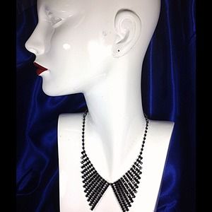 Fashionable Black Rhinestones Collar Necklace
