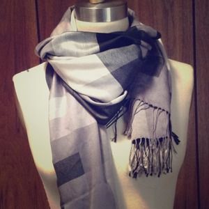 BCBG Max Azria checkered print silk scarf