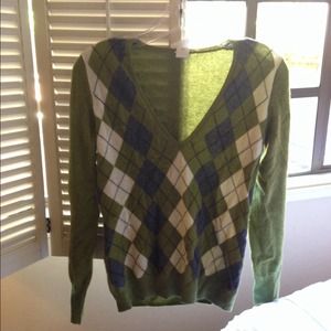 J.Crew 100% cashmere argyle sweater
