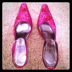 Hot pink sling backs