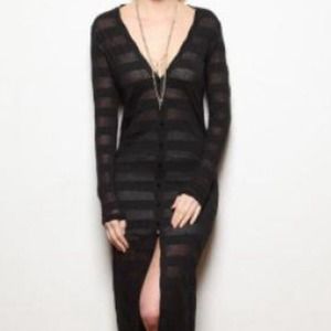 BB Dakota Sheer Striped Maxi Dress