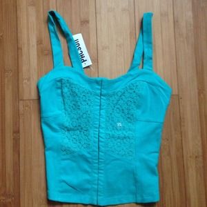 Pacsun teal cropped tank