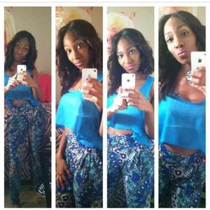 High waist lose fitting print pants