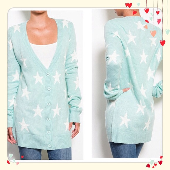 NWT ⭐️Stars⭐️ Long Cardigan in Mint