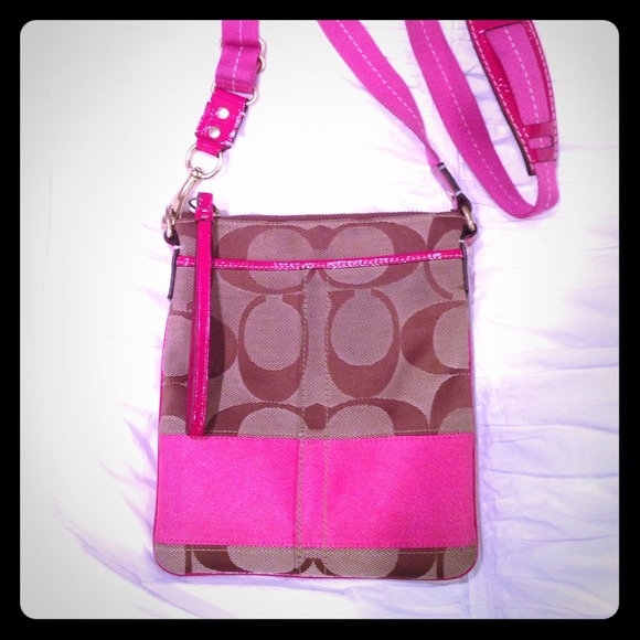 Coach Crossbody Bag with Pink Stripe