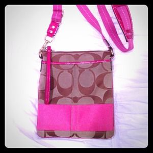 Coach Crossbody Bag with Pink Stripe