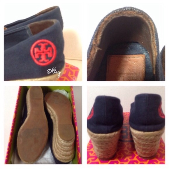❌SOLD❌Tory Burch Navy Filipa Espadrille Wedges - Picture 3 of 4