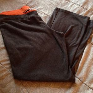 Gray sweat pants orange waist