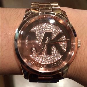 Rose gold mk bejeweled watch!!