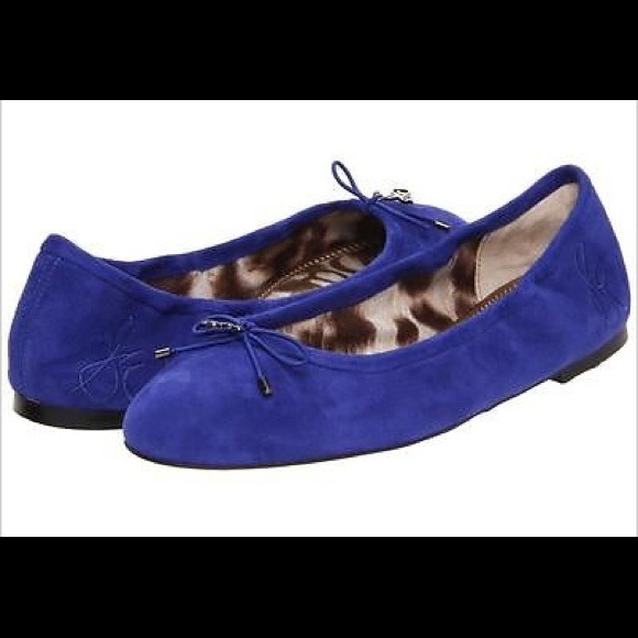 Sam Edelman blue suede Felicia Ballet Flats *NEW