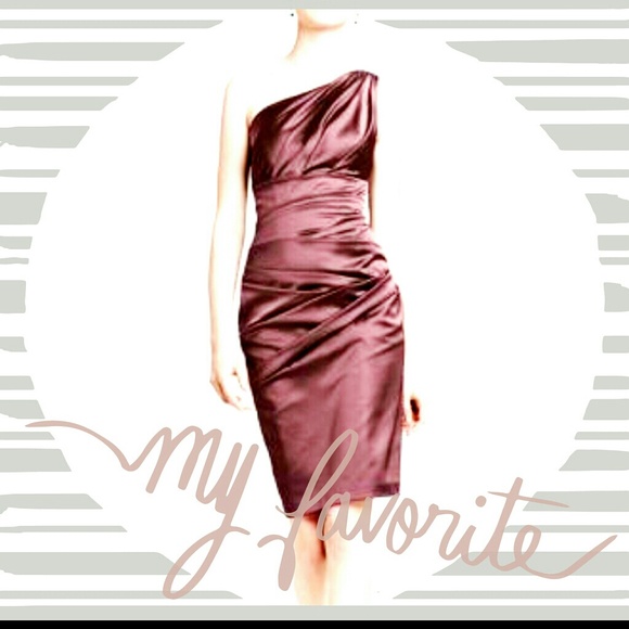 SOLD One shouldered stretch satin dress