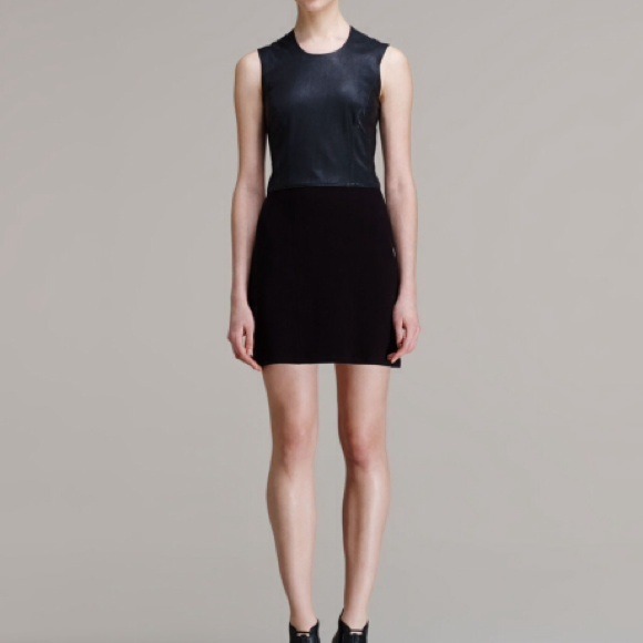 Helmut lang Leather and knit dress